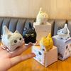 1 шт., смоляное маленькое украшение в виде кошки, красочная мини-имитация, резьба по дереву, фигурки котят из семьи Мяу, милые поделки, подарки, декор для рабочего стола