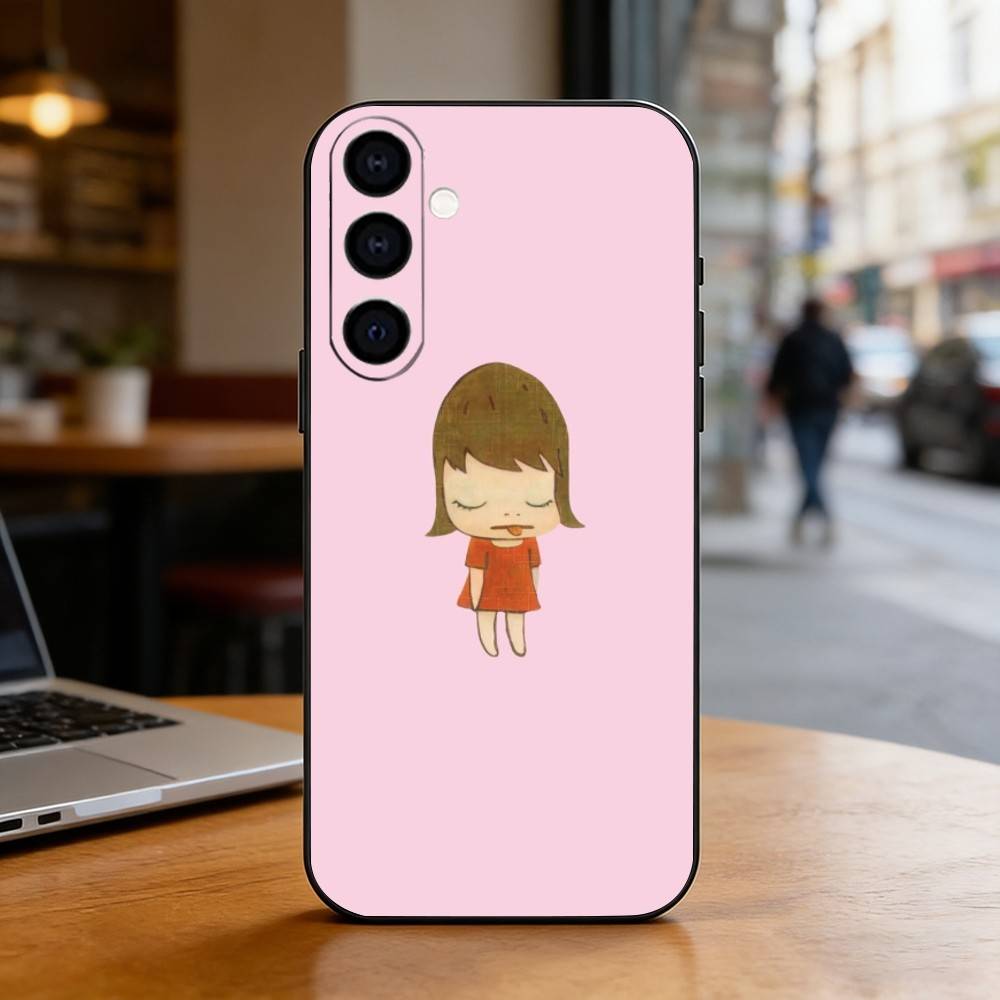 Y-Yoshitomo N-Nara Phone Case For Samsung Galaxy A73,A72,A71,A70,A53,A52,A51,Soft Silicone Black Cover