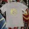Винтажная рубашка Ed Hardy Красивый призрак Короткий рукав Графика Фиолетовый 21x29