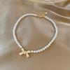Elegant Pearl Pendant Necklace Women Minimalist Heart Charm Chain Titanium Steel With Gold Plating Lightweight
