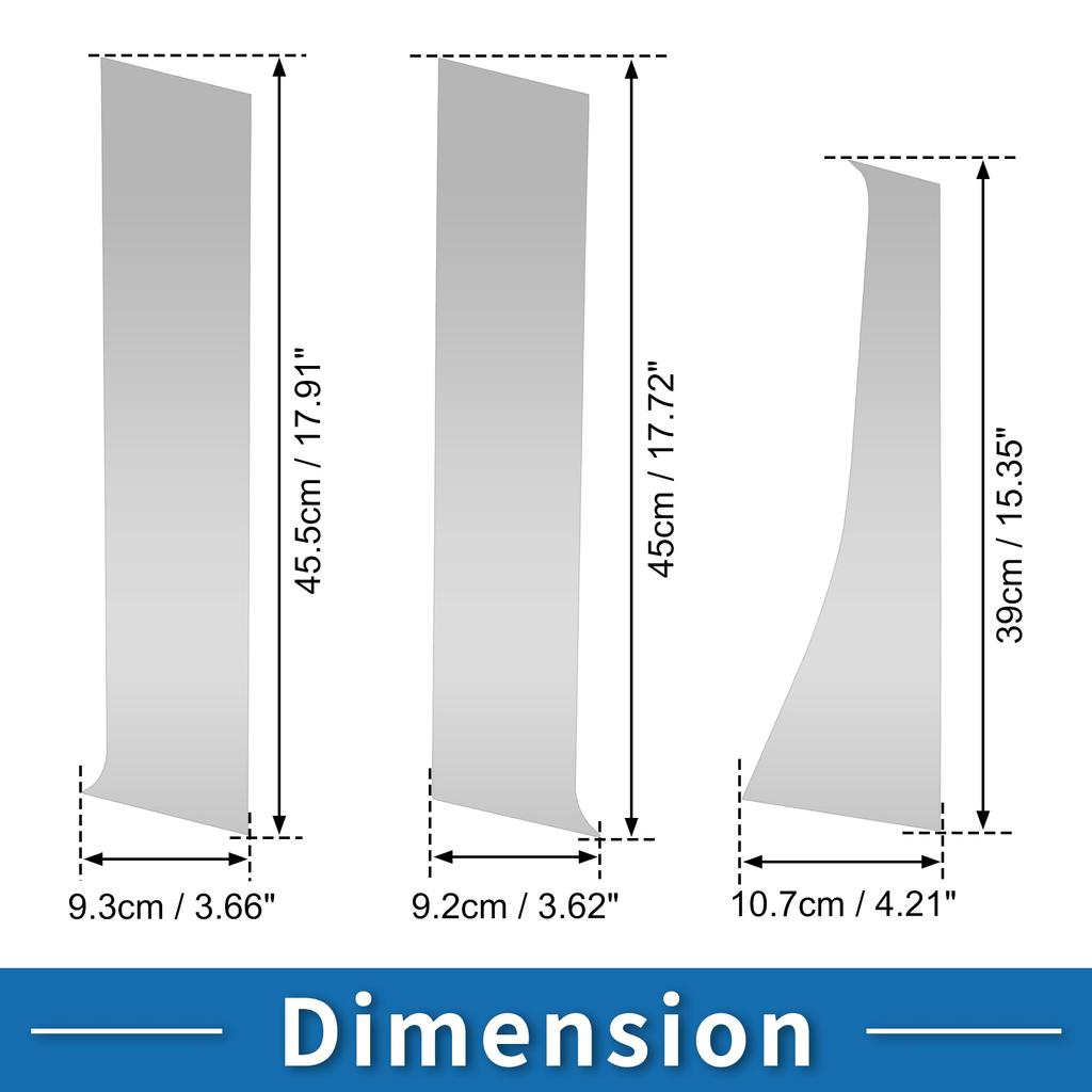ABSOPRO Door Pillar Window Trim Stickers for Pillar Door Outer Exterior Covers for Mitsubishi Outlander Silver Tone Anti-Scratch Posts, 2011-2014,