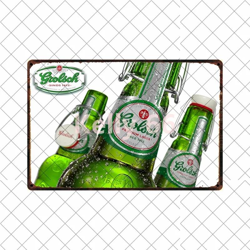 [Kelly66] Grolsch Herfst Bok Ледяное Пиво Здесь Металлическая Табличка Декор Дома Картина Размер 20*30 СМ Dy221