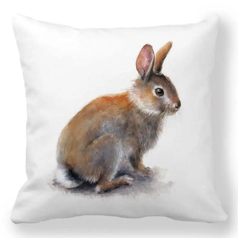 Easter Bunny Print Cushion Cover Spring Easter Egg Hare Pillowcase Home Decoration 40/45/50/60cm