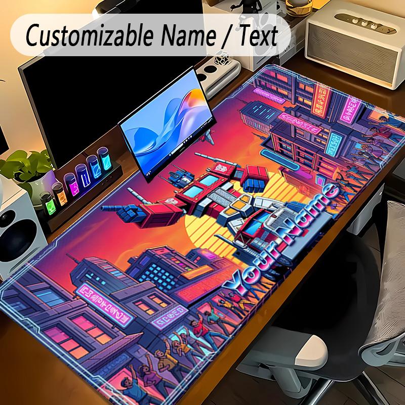 Large Mouse PadTransformers Custom Name Text Personalized Desk Mat Non Slip Gaming Pad