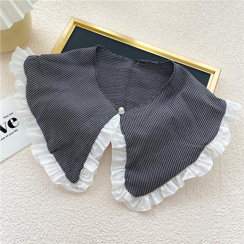 Клетчатый воротник в горошек, шарф для женщин, шейный платок, шарфы, рубашки, съемные воротники, блузки, свитера, шали, украшения, аксессуары