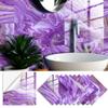 10pcs Purple Marble Tiles Sticker Kitchen Wardrobe Bathroom Home Decor Self-adhesive Crystal Hard Film Art Wall Decals