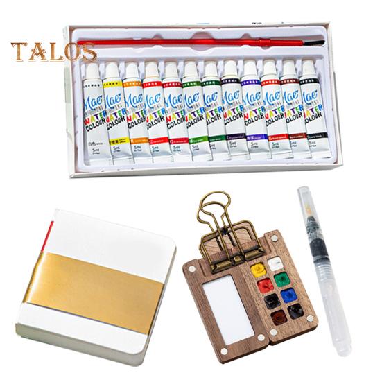 Мини-коробка для акварельных красок Pocket Artist Travel Set 8/15-цветная палитра из орехового дерева с металлическим зажимом Портативная акварельная ручка