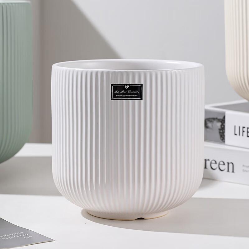 Elegant Ash Blue Ceramic Flower Pot Set