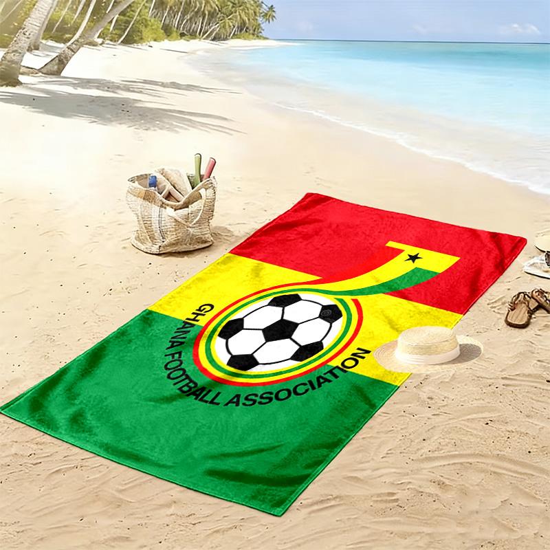 Ghana football Print Beach Towel, Large Soft Quick Dry Towel for Beach Camping Swimming