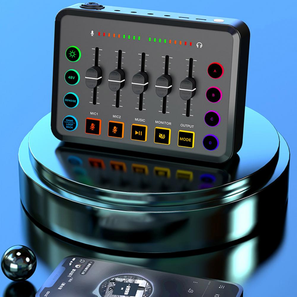 Подкаст-микшер RGB игровой аудиомикшер с Bluetooth потоковым интерфейсом XLR микрофона внешняя звуковая карта для ПК с каналом