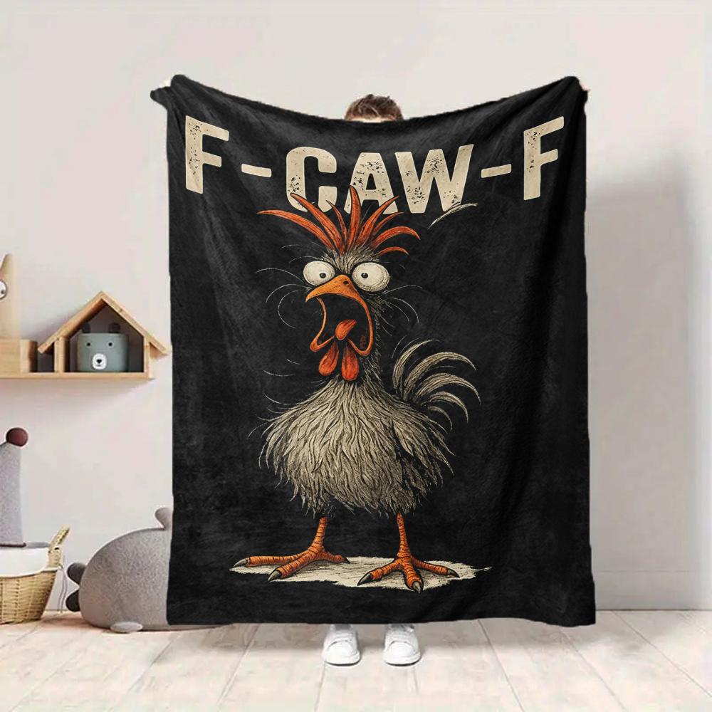 1Pc Fowl Attitude Blanket Soft And Comfortable Casual Warm Camping Travel Christmas Halloween Xmas Gift M92443
