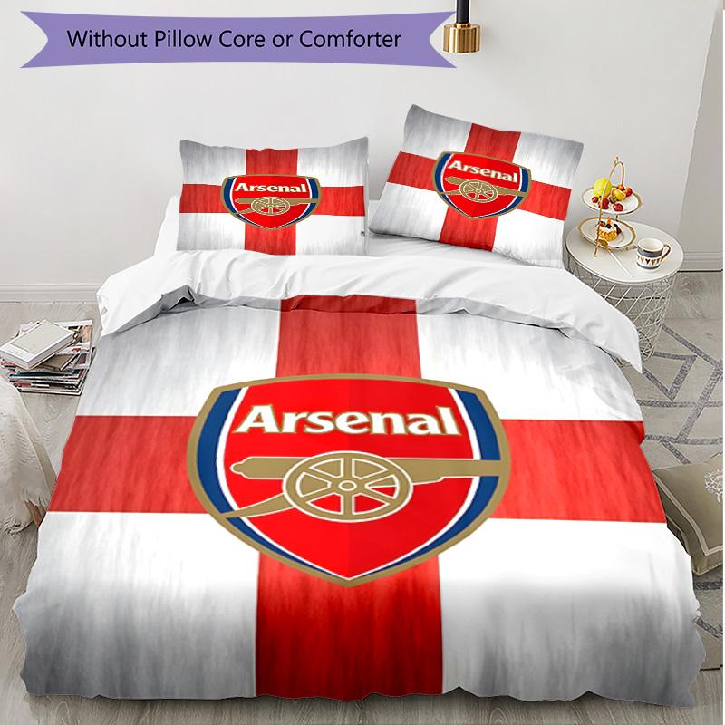 3pcs Duvet Cover Set (1*Duvet Cover + 2*Pillowcase, Without Core), football F.C Print Soft All‑Season Bedding Set, Home Bedroom Decor Gift