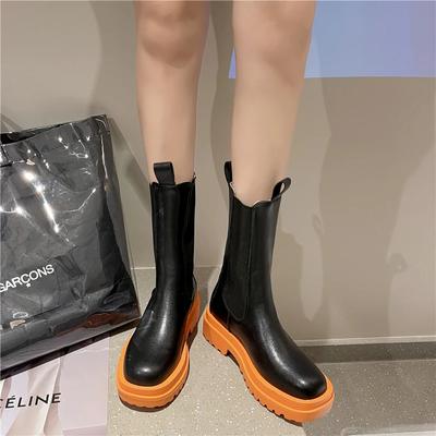 Обувь для женщин 2024 года, горячая распродажа, женские сапоги на молнии, зимние, с круглым носком, на платформе до середины икры, водонепроницаемые, модные, до середины икры