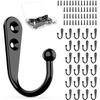 30/1set Alloy Hooks with Screws Wall Mounted Hanging Hangers for Coat Towel Bags Caps Hook Kitchen Bathroom Storage Rack Holders