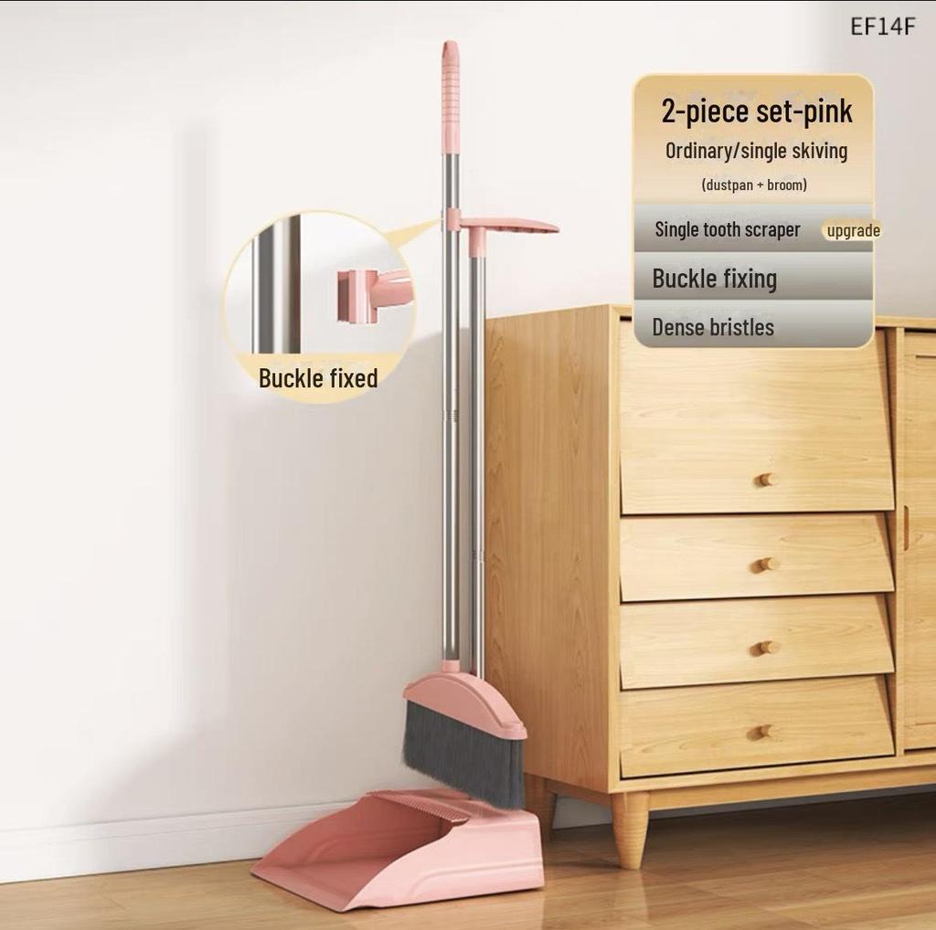 Компактный набор из щетки и совка с мягкой щетиной и функцией неприлипания волос