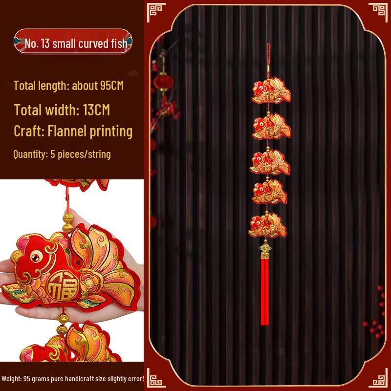 Новогодние украшения 2025 года - года Змеи: Подвески-мешочки с красным перцем чили «Фейерверк» на китайский Праздник весны