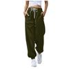 Women's Fashion Solid Colour Casual Drawstring Elastic Waist Drawstring Trousers