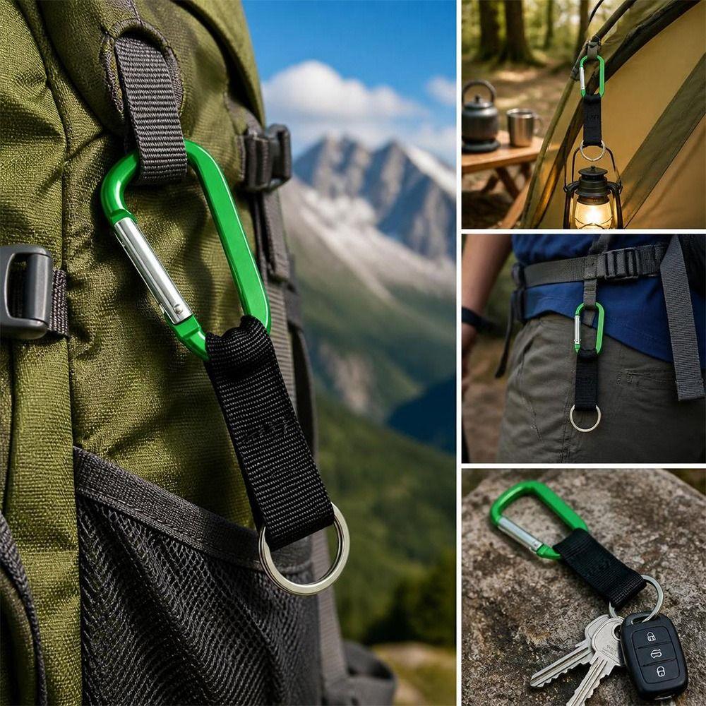 2pcs 13.2cm Webbing Spring Snap Hook Carabiner Lock Buckle for Outdoor Camping Hiking