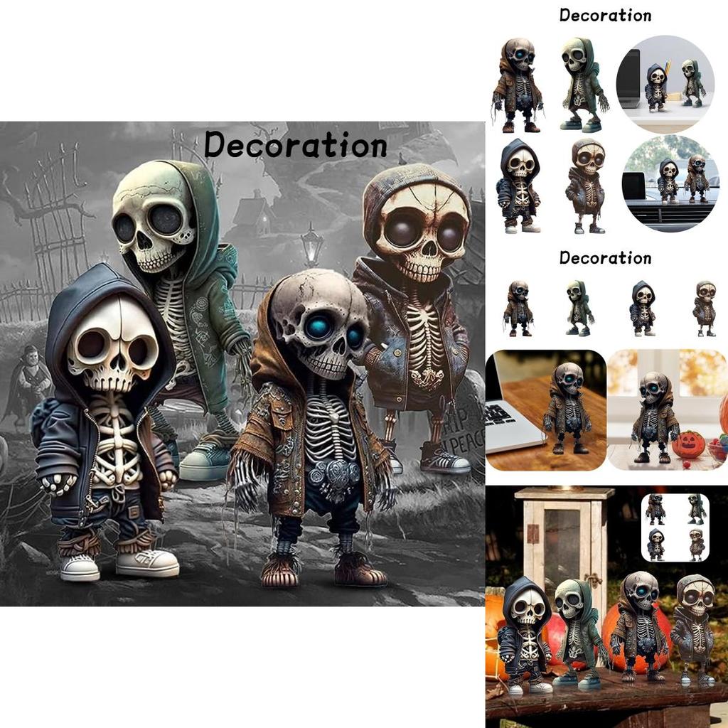Уникальная поделка из смолы Скульптура черепа на Хэллоуин Стильный дизайн скелета для домашнего декора Идеальный подарок для различных случаев