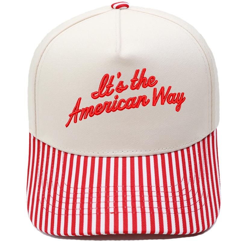 It's the American Way three-dimensional embroidered truck driver hat retro color matching dad hat