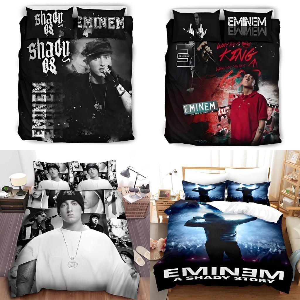 Eminem 3d Digital Print Bedding Set With Cottonfeel Fabric For Modern Bedroom Decor