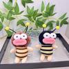 Creative Plush Bumblebee Keyring Unique Cartoon Style Perfect For Backpacks And Gifts