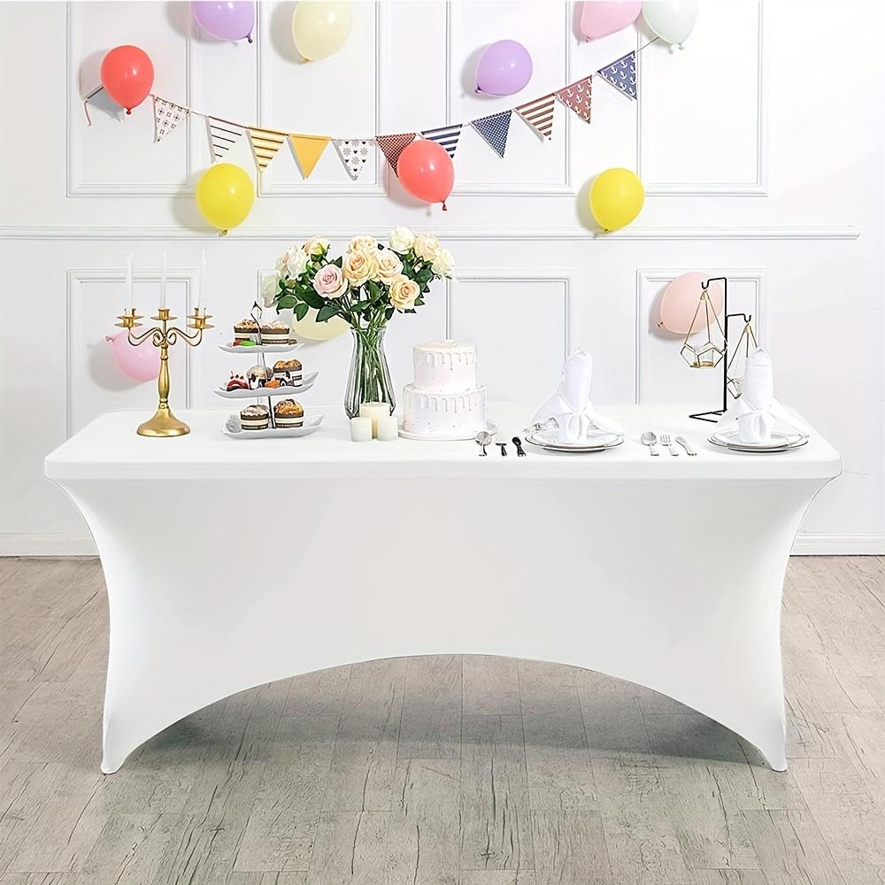 Белая/черная высокая эластичная скатерть для свадебной вечеринки, красоты, массажа, эластичная скатерть для отеля, дня рождения, прямоугольная скатерть