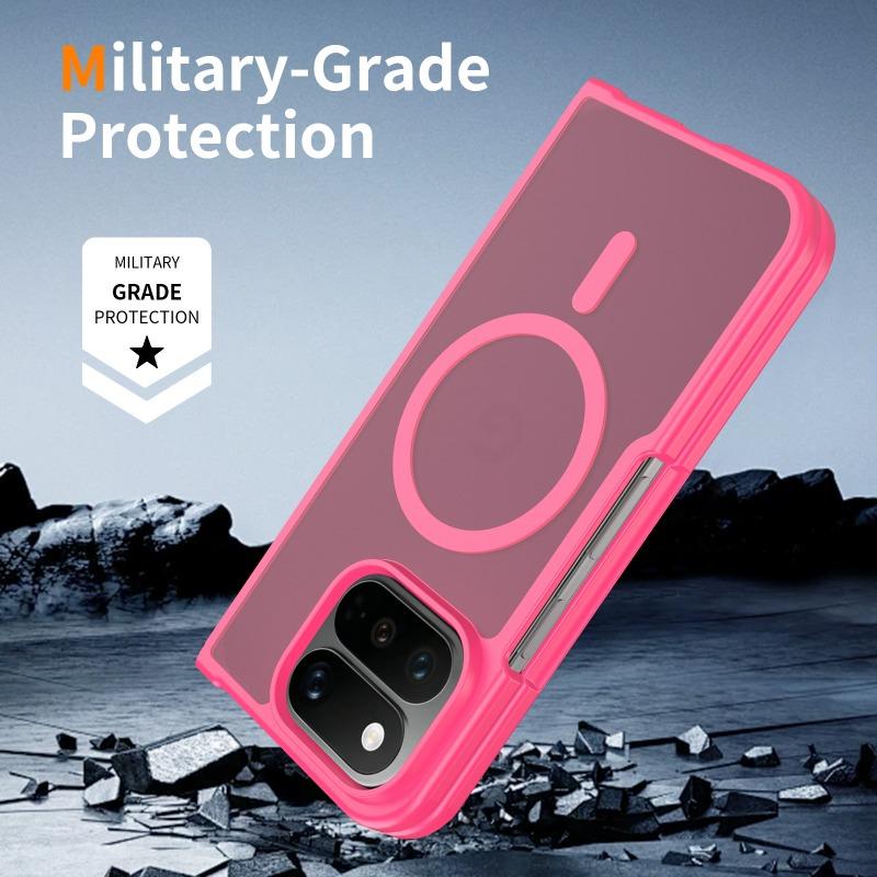 For Magsafe Translucent Case For Google Pixel 11 Pro Fold Magnetic Acrylic Shockproof Matte Anti-fall Cover For Pixel 11Pro Fold