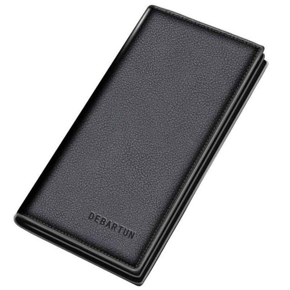 New PU Leather Long Wallet Multiple Slots Thin Card Holder Card Bag Men