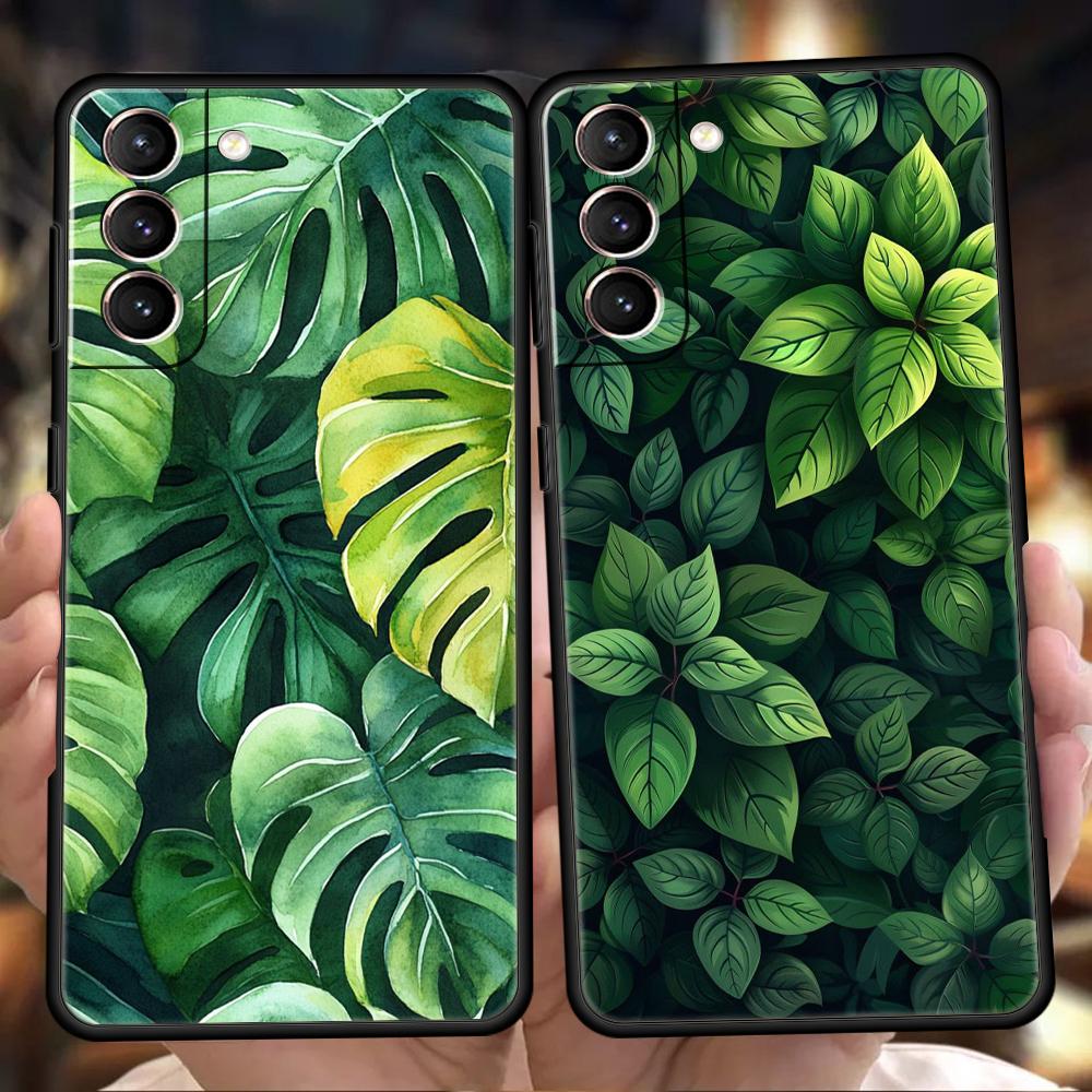 Чехол для телефона Monstera Green с листьями для Samsung Galaxy S25 Edge S24 S23 S22 Ultra S20 S21 FE 5G S10 S9 Plus S10E Мягкий чехол