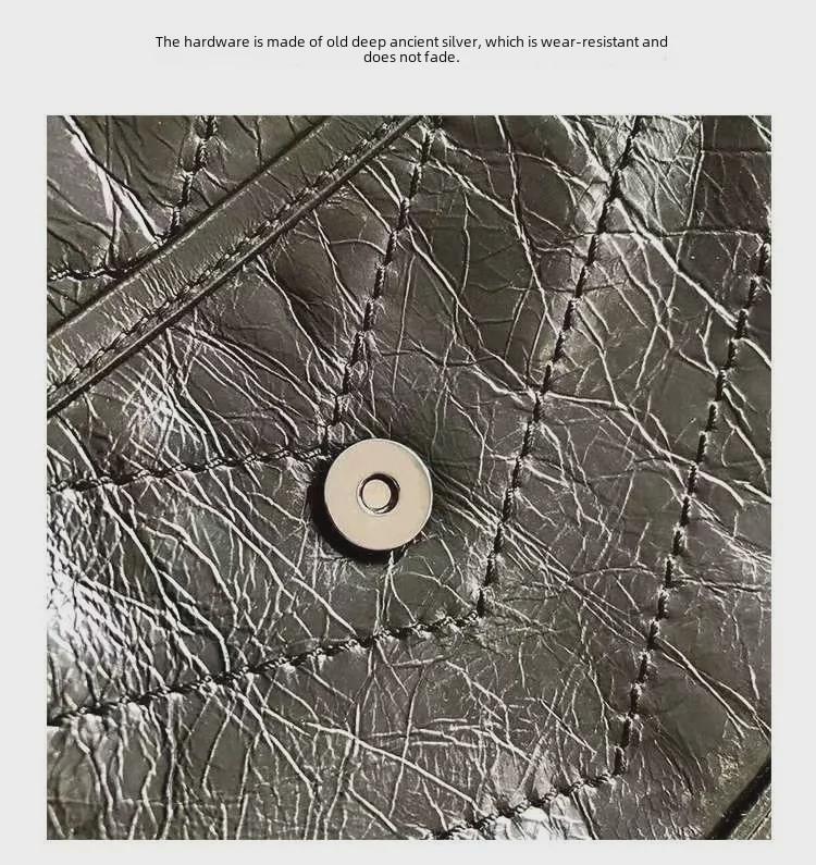 2024 Retro Chain Leather Messenger Bag - Women's Casual Crossbody Shoulder Bag