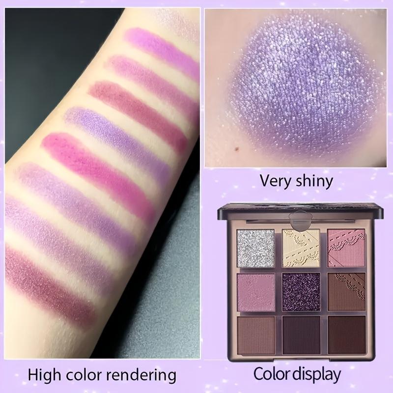 Палитра теней для век Purple Smokey Eye Shadow Palette из 9 цветов, высокопигментированные матовые и мерцающие тени для век, водостойкая, для создания потрясающего образа