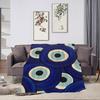 Turkish Lucky Blue Evil Eyes Blanket Skin friendly comfort warm soft plush blanket suitable sofa living room office bedroom