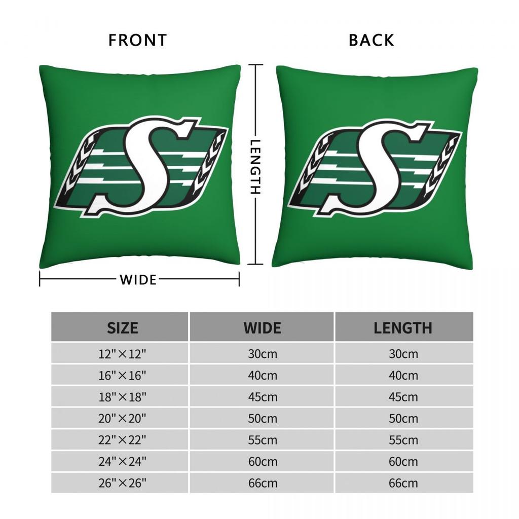 Saskatchewan Roughriders Square Pillowcase Polyester Linen Velvet Creative Zip Decor Pillow Case Room Cushion Cover 45x45