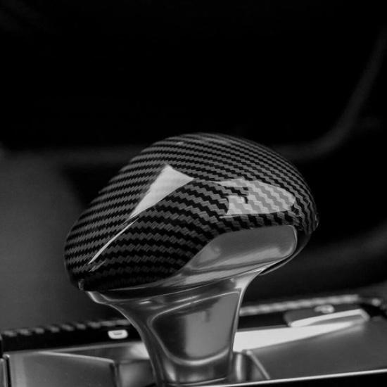 Gloss Black "Carbon Fiber" Pattern Shift Knob Cover For 2018- Kia Stinger K8