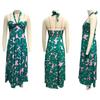 Женское летнее длинное платье с принтом, повседневный сарафан без рукавов до середины икры с лямкой на шее