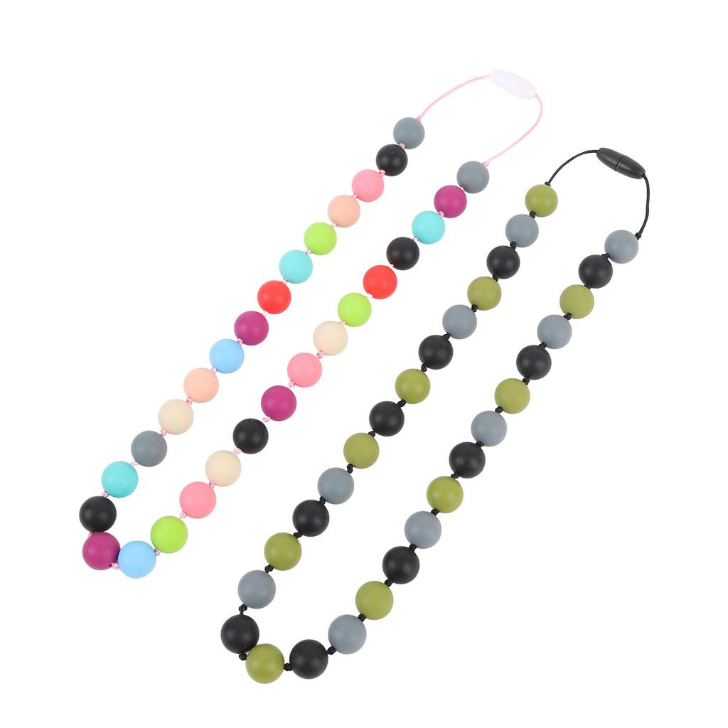 Набор из 2 силиконовых сенсорных ожерелий с регулируемым ремешком, стильное мягкое сенсорное ожерелье против скольжения для детей