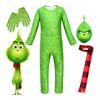 1 Set Children Halloween Jumpsuit Green Furry Animal Cosplay Costume Includes Masque Gloves Scarf Set Photo