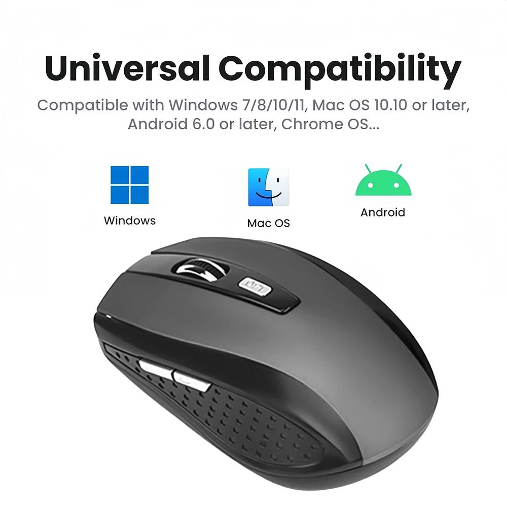 KEBIDUMEI 2.4G Wireless Mouse 6 Keys Gaming Mouse Ergonomic Silent Mouse 1600DPI Optical Office Mouse Mice for PC Laptop MacBook