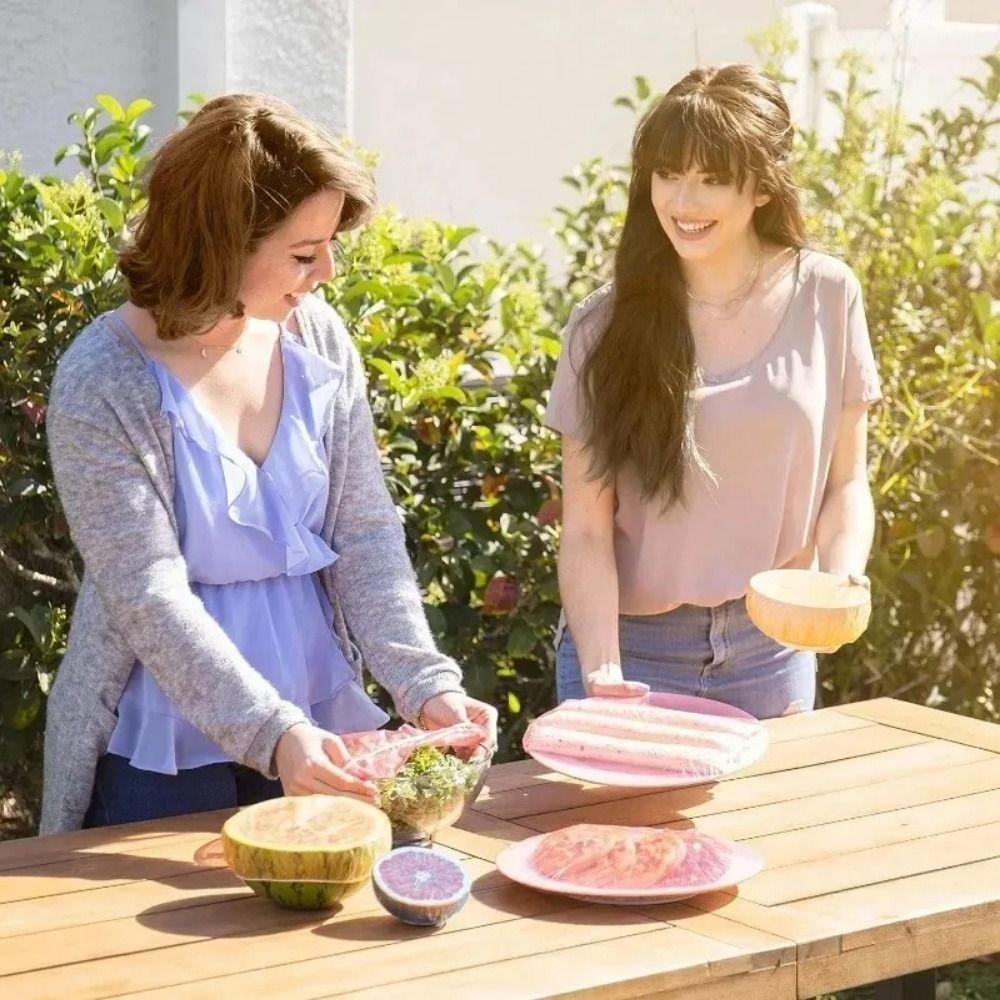 60Pcs Disposable Food Storage Covers Colorful Wrap Bowl Covers Durable Fresh Keeping Bags  Kitchen