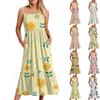 Women's Long Beach Casual Elegant Spaghetti Strap Maxi Dress Floral Low-key Flowing Bohemian Dress