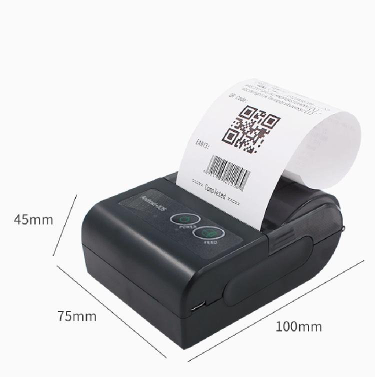 58HB6 Portable Bluetooth Thermal Printer Label Takeaway Receipt Machine, Supports Multi-Language & Symbol/Picture Printing, Model: EU Plug (Spanish )
