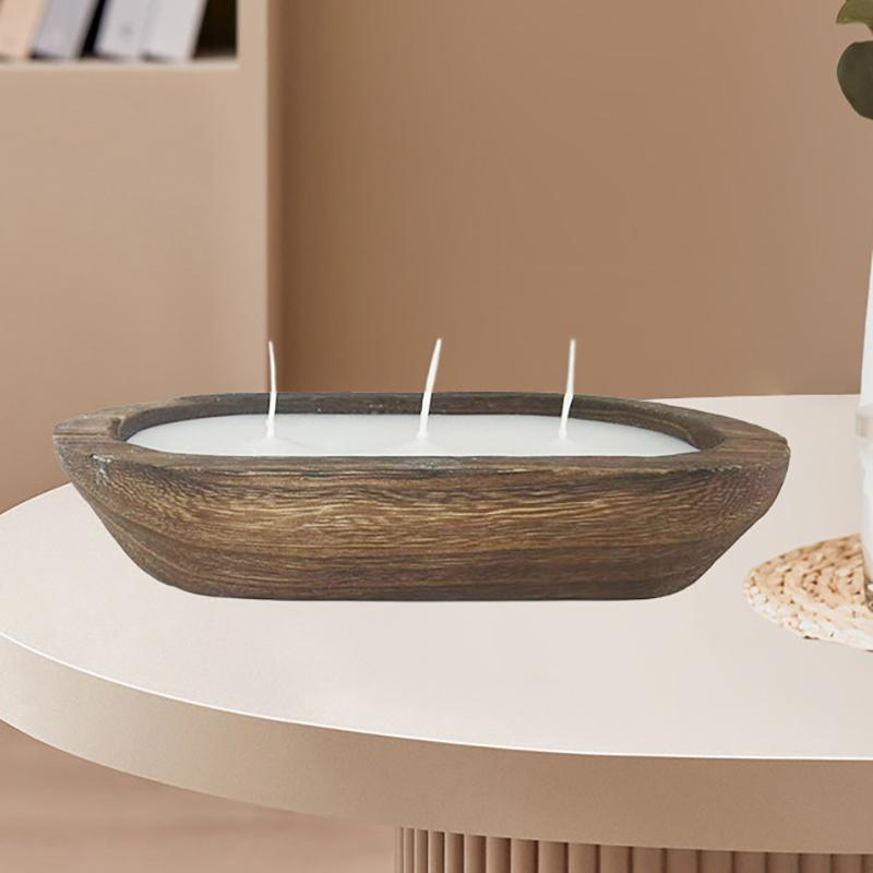 Деревянные миски для теста для декора, поднос для свечей, декоративная миска, домашний декор, продолговатая фруктовая ваза для кухонного стола, деревенская резная