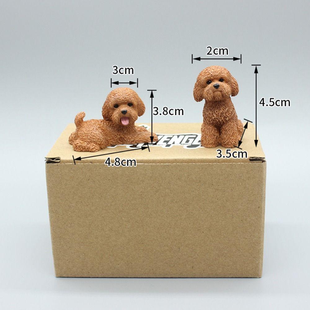 Resin Crafts Mini Animal Ornament Puppy Model Dog Action Figures Poodle Dog Figures  Kids Toys