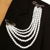Detachable Pin Exaggerated Pearl Brooch Multi-Layer Lapel Brooch  Outfit Decoration