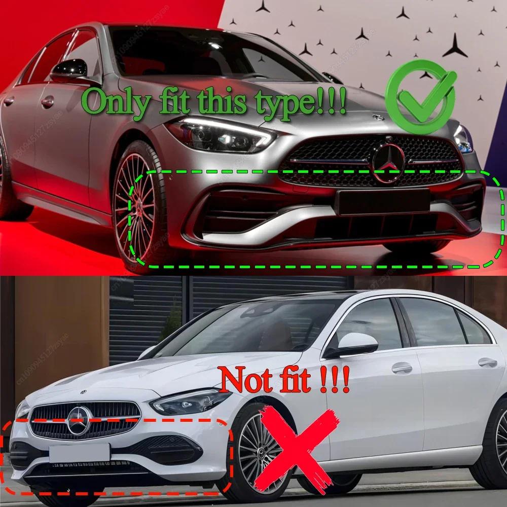 For Mercedes Benz C Class W206 S206 C180 200 300 400 C43 AMG-Line 2025-2025 Front Bumper Lip Spoiler Grille Side Splitter Tuning