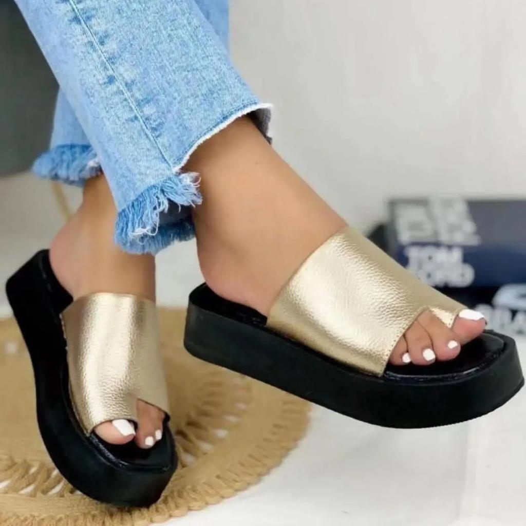 Летняя новая брендовая женская обувь, модная толстая подошва, пуловер, верхняя одежда, повседневные сандалии, кожаные тапочки