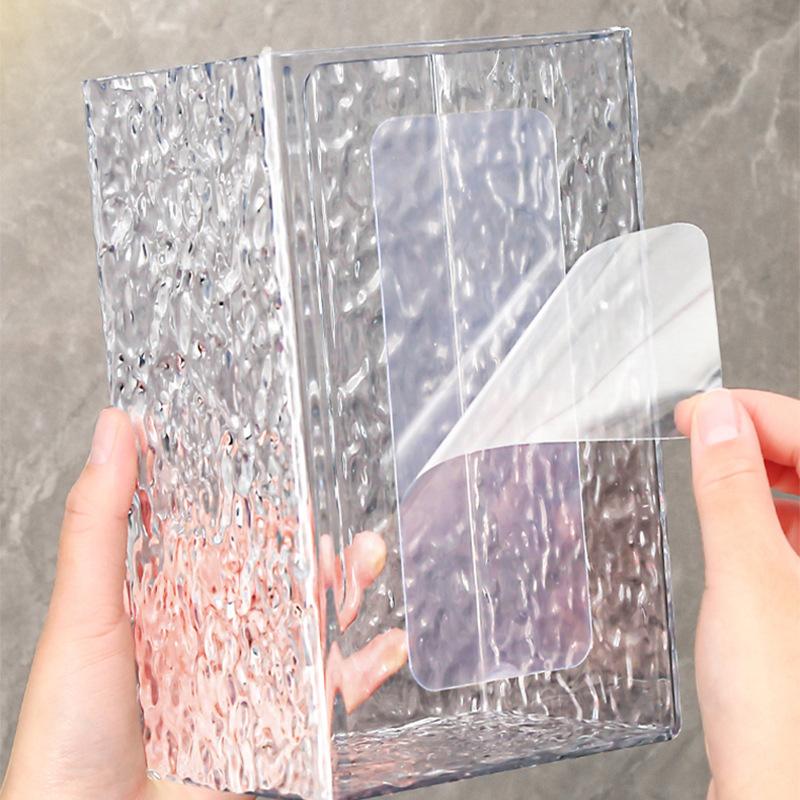 Многоцелевая коробка для салфеток, прозрачная прямоугольная коробка для хранения салфеток, настенный чехол для туалетной бумаги в ванной, настольная коробка для салфеток