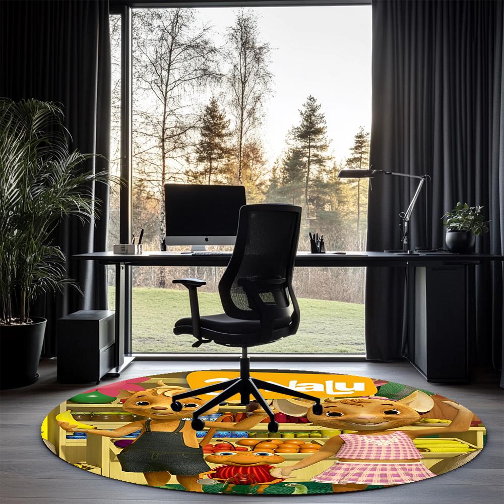 JoNaLu Printed Round Rug Carpet Chair Rug Area Rug Entryway Doormats,for Office Chair Living Room Bedroom Kitchen Room.