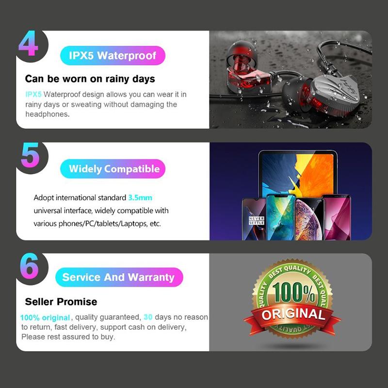 Проводные наушники 3,5 мм AUX/Type C In-Ear HIFI 6D Surround Bass In-Ear игровые музыкальные гарнитуры с микрофоном для Samsung Huawei Xiaomi ПК